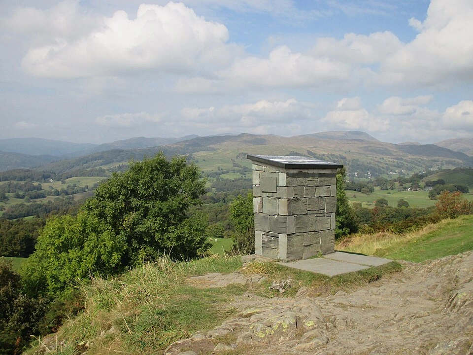 Panoramic view from Orrest Head across the Lake District