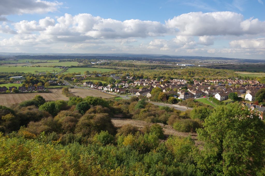 View from Bolsover Castle across Derbyshire countryside